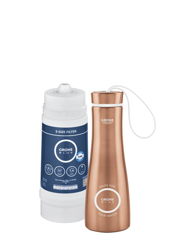 GROHE Blue Filtro Taglia S + Bottiglia Pink Gold