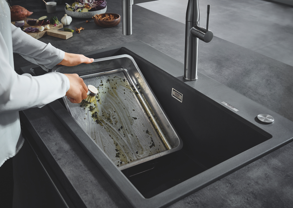GROHE K700 évier de cuisine en composite en noir granite