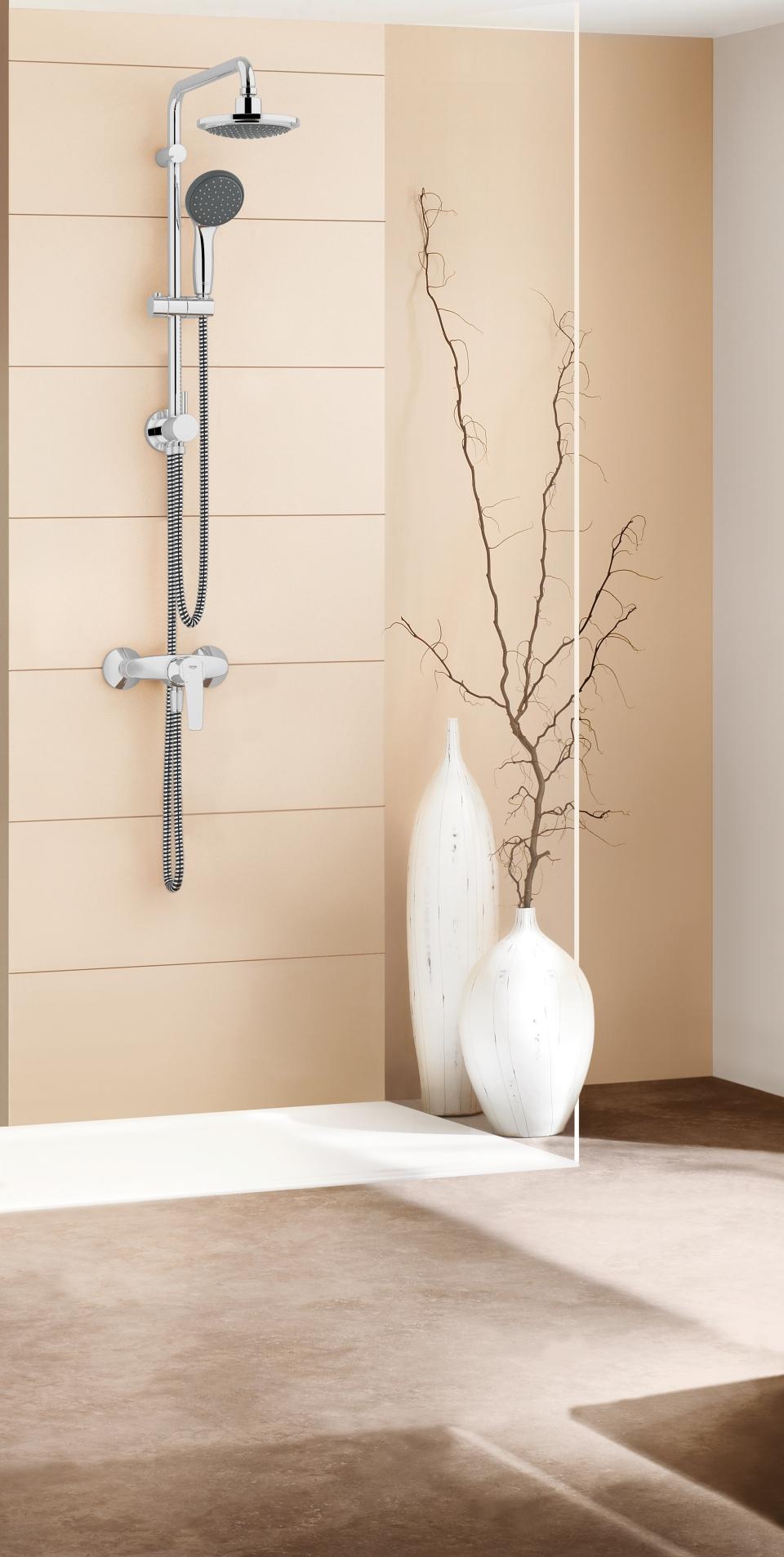 Tempesta System 210 Flex shower system with diverter for wall mounting
