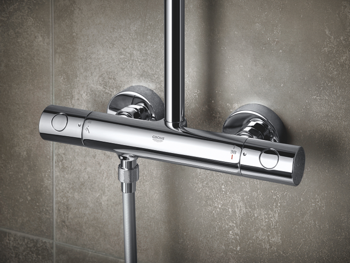 Colonne de douche sans robinetterie, GROHE Vitalio start system 250 cube,  Chromé