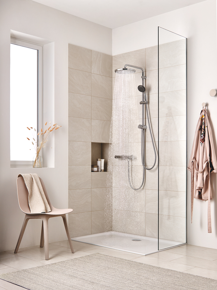 Vitalio Start System 250 Flex shower system with diverter for wall mounting 7