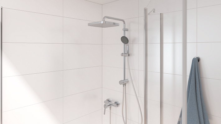 Vitalio Start System 250 Cube Flex shower system with diverter for wall mounting 8