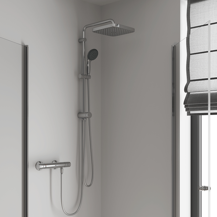 Vitalio Start System 250 Cube Flex shower system with diverter for wall mounting 6