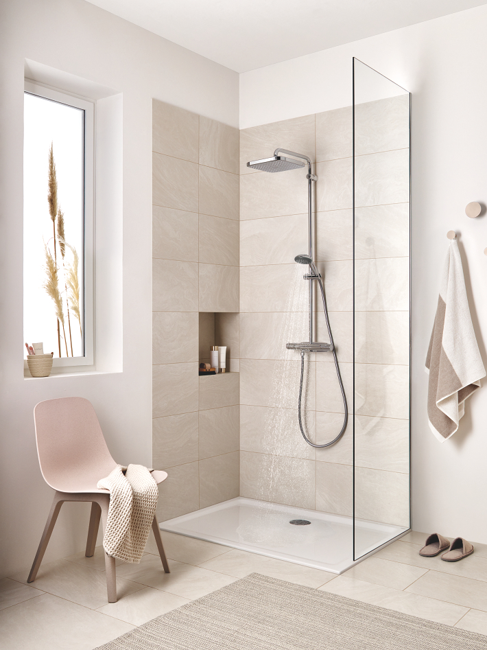Vitalio Start System 250 Cube Duschsystem med 160cc-termostat för väggmontering 6