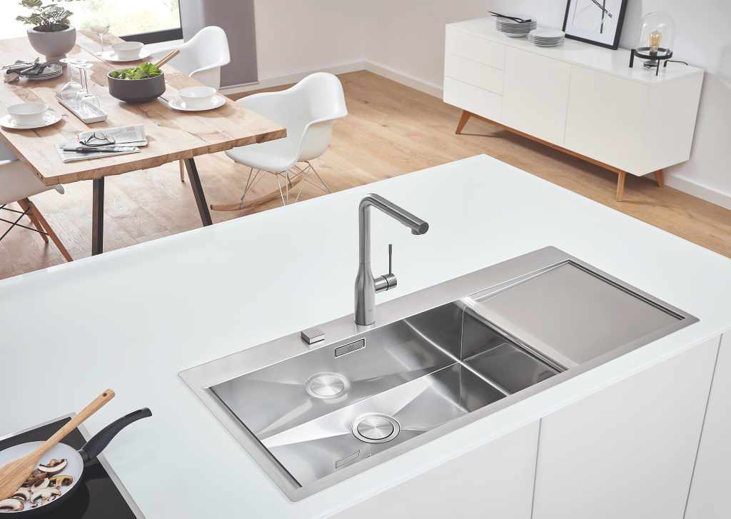 GROHE K700U Edelstahlspüle 500x400x200mm - Küchenspüle Mit Schnellbefestigung
