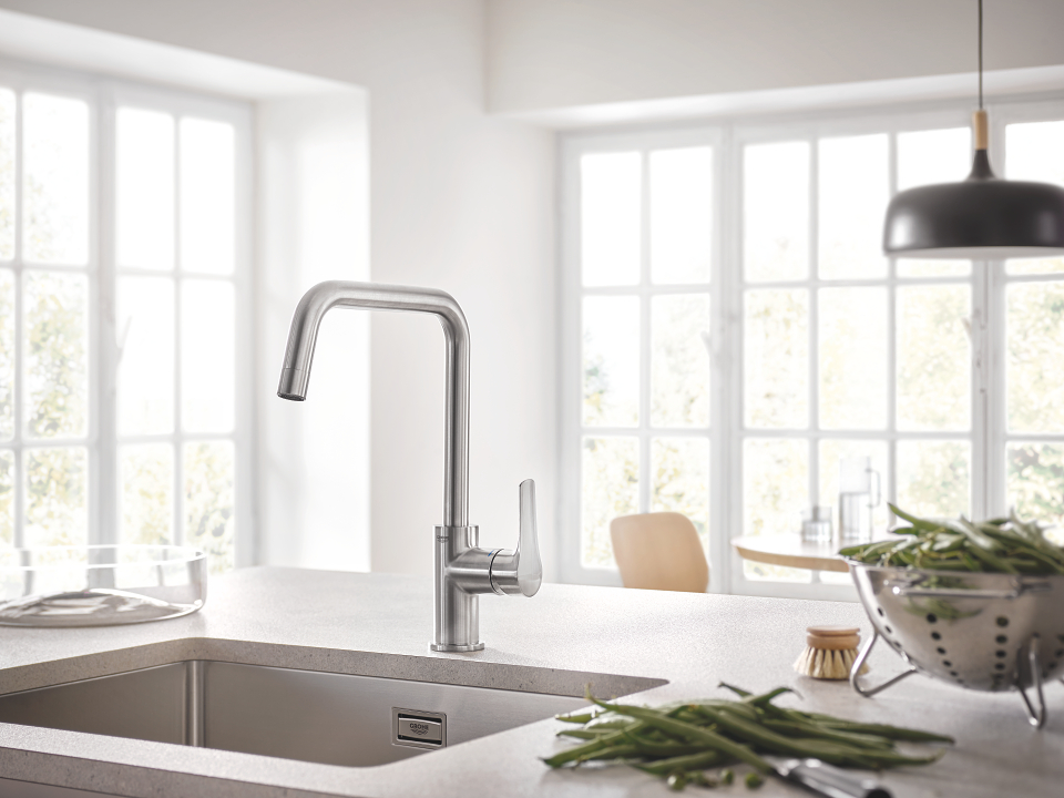 GROHE Eurosmart robinet de cuisine en chrome avec bec haut