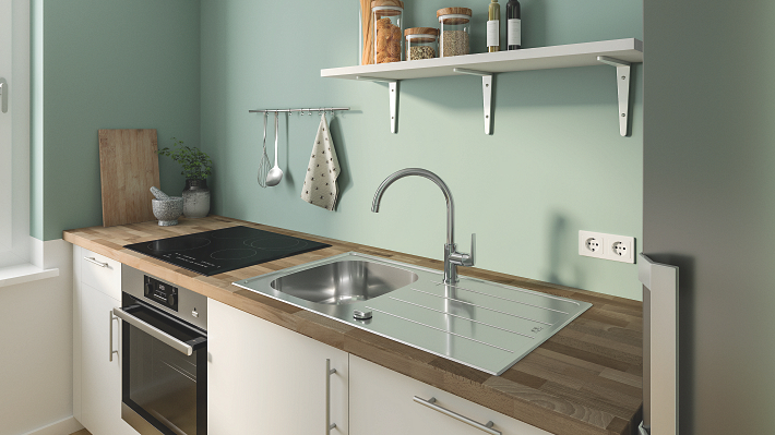 Start Flow - Kitchen Tap C-Spout  - Chrome 6