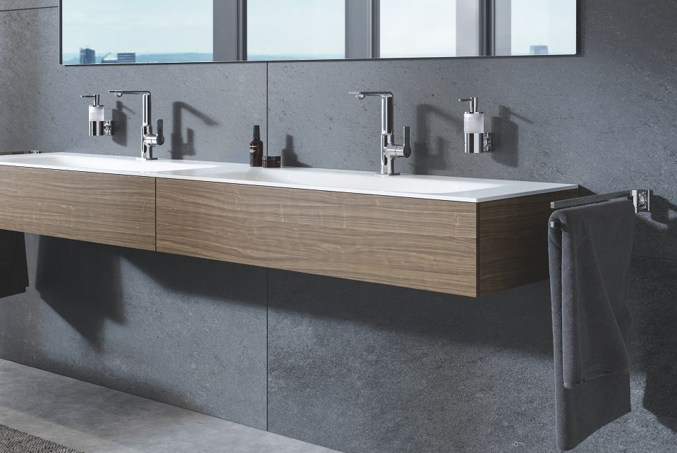 Twee GROHE Allure wastafelkranen L in chroom